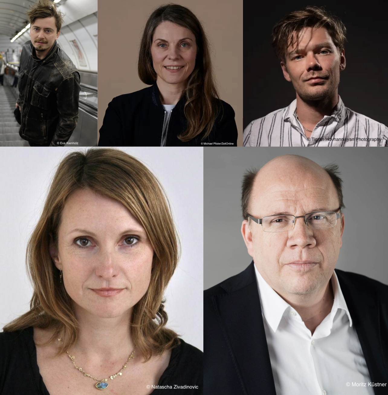 Nik Afanasjew, Kerstin Kohlenberg, Stephan Lebert, Anja Reich und Niclas Seydack sind für den Deutschen Reporter:innen-Preis 2025 nominiert